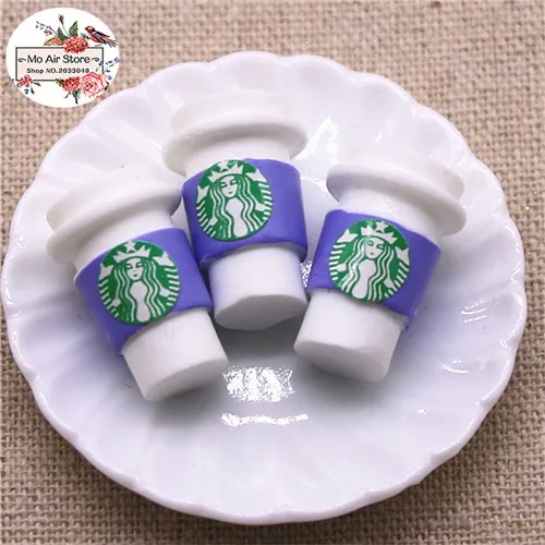 10 шт. 3D милый круглый кофе Frappuccino чашка Кабошон из смолы с плоской задней стороной имитация питания художественные поставки украшения Шарм Ремесло - Цвет: purple 10pcs