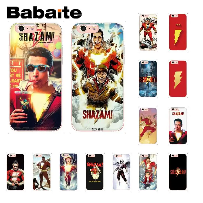 

Babaite Shazam! 2019 film DC superhero Transparent TPU Soft Phone Cover for iPhone 8 7 6 6S Plus X XS MAX 5 5S SE XR Cover