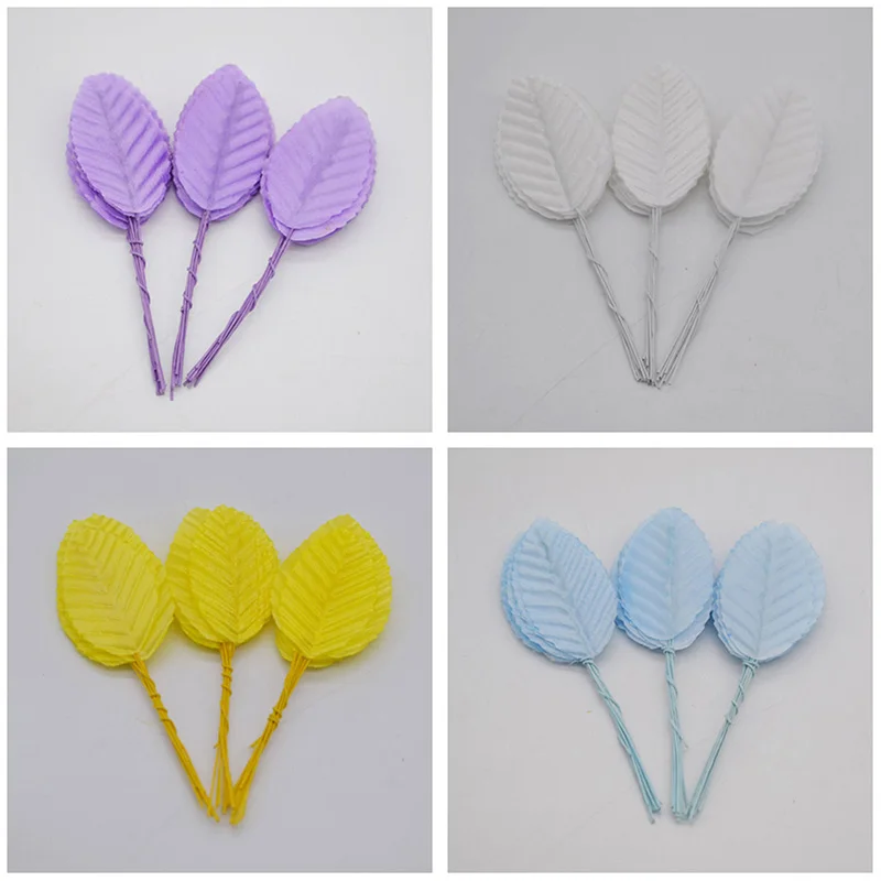 100Pcs Silk Leaf shaped Flower Artificial Green Leaves Fake Leaf DIY