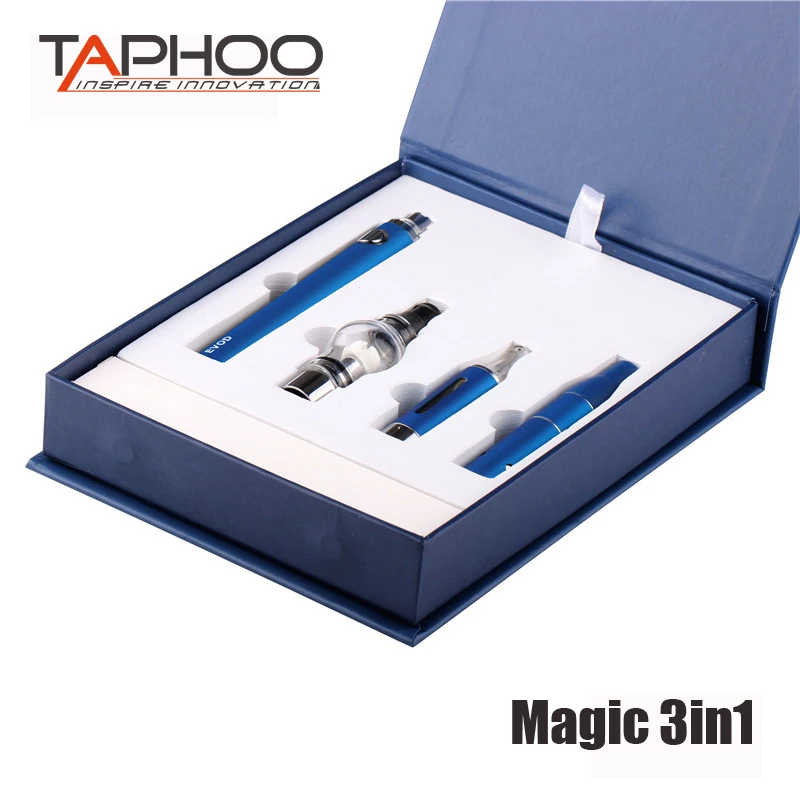 TAPHOO Magic 3 in 1 Wax Vaporizer Pen Kit Dry Herb electronic cigarette with Glass atomizer and Battery elektronik sigara TAPHOO Magic 3 in 1 Wax Vaporizer Pen Kit Dry Herb electronic cigarette with Glass atomizer and Battery elektronik sigara