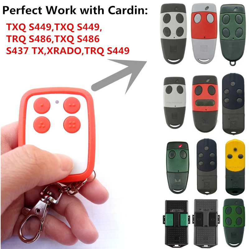 

CCARDIN S486 2 CHANNEL Gate & Garage Door Remote Fob Universal commande Remote CONTROL rolling code 433mhz