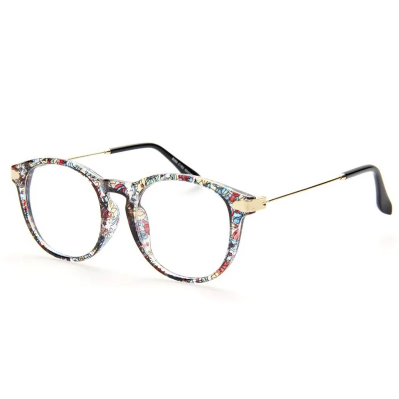 

NOSSA Clear Fashion Round Glasses Elegant Women & Men's Floral Eyeglasses Student's Myopia Optical Frame Reading Glasses Frames