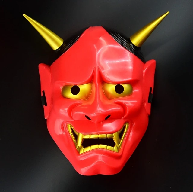 5pcs/lot Hannya Horror Devil Japanese Tradition Cosplay Red Demon Omen Samurai - Gags & Jokes - AliExpress