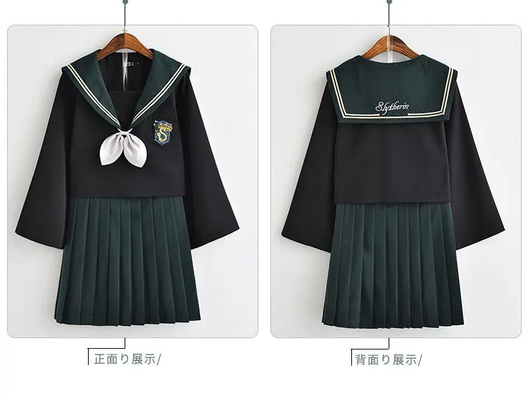 Японская школьная форма моряка Kawaii Magic School Class Navy Sailor Senior Uniforms Блузка для девочек плиссированная юбка галстук комплект из 3 предметов