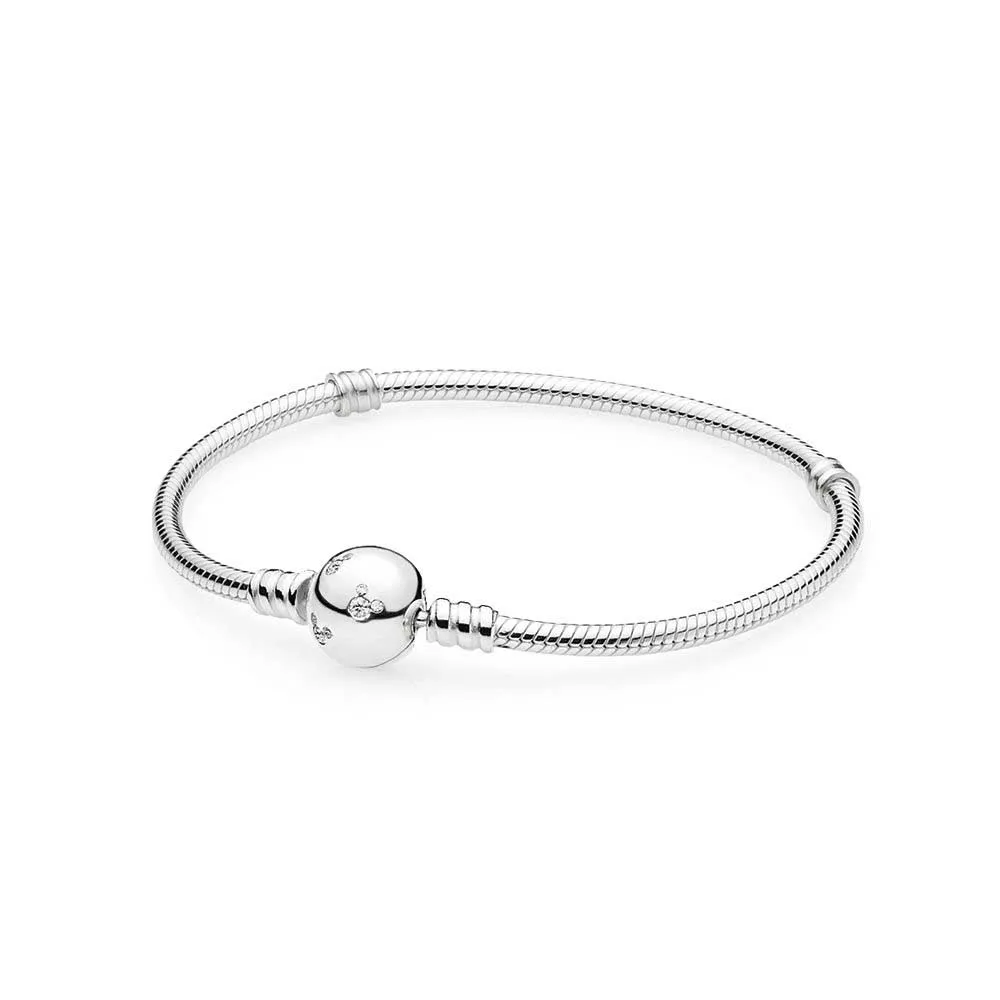 

Diseny, Mickey Bracelet 100% 925 Sterling Silver Diseny Bracelet Fit Original European Charms Diy Jewelry