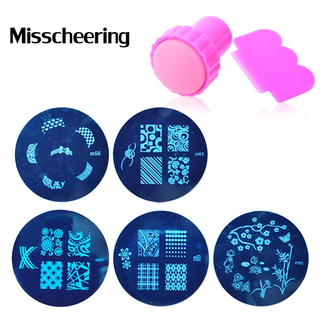 Nail Art Stamping,5pcs Image Plates and Stamper Scraper Set,81designs