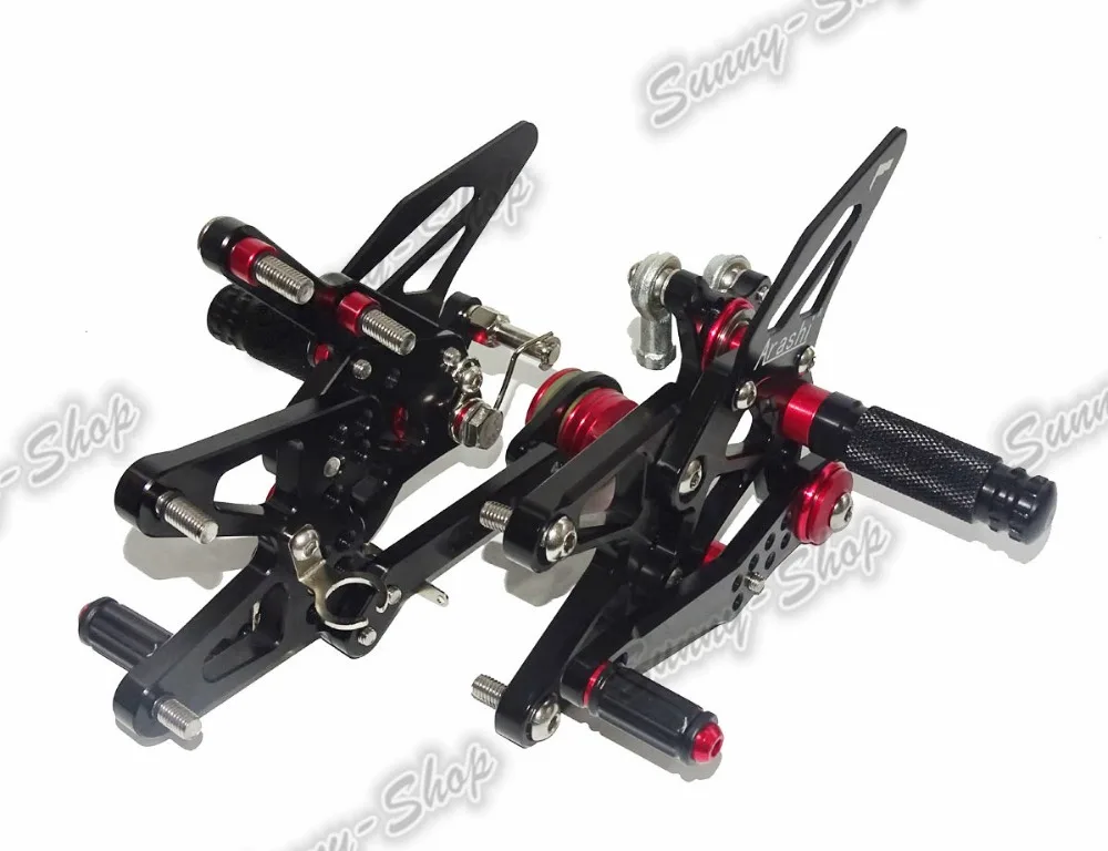 Motorcycle CNC Adjustable Rider Rear Sets Rearset Footrest Foot Rest Pegs Black For TRIUMPH Daytona 675