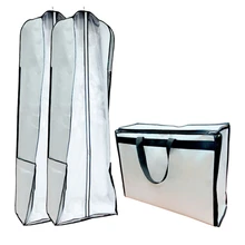 Два размера s длина 180 см 200 см водонепроницаемый плюс широкий размер Два использования для свадебного платья пылезащитный чехол сумка с принтом логотипа M0819