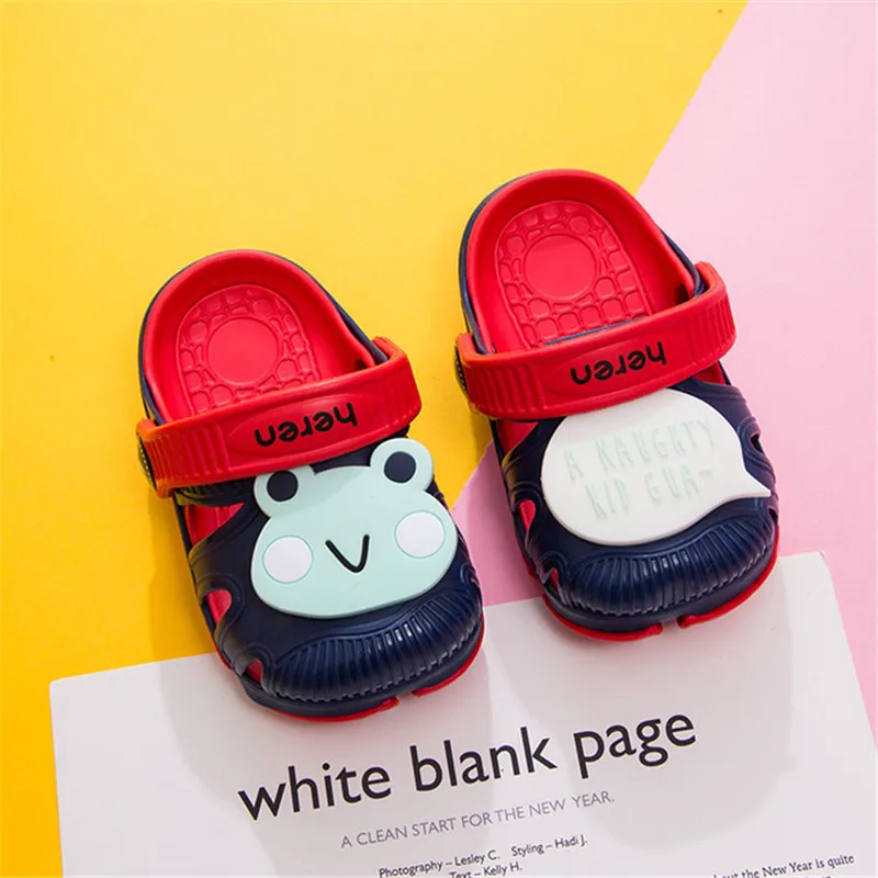 

kids clogs & croc 2019 PVC summer girls boys casual shoes animal prints beach sandals children rubber shoes toddler slides