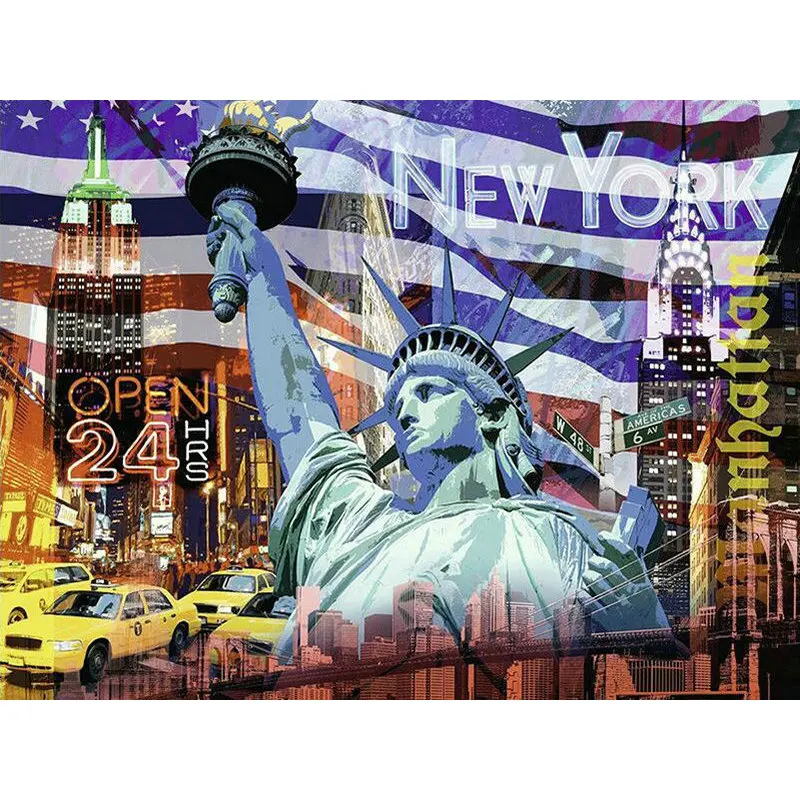 

5d diamond painting new york city landscape full square rhinestone mosaic 3d round diamond embroidery free goddess usa sticker