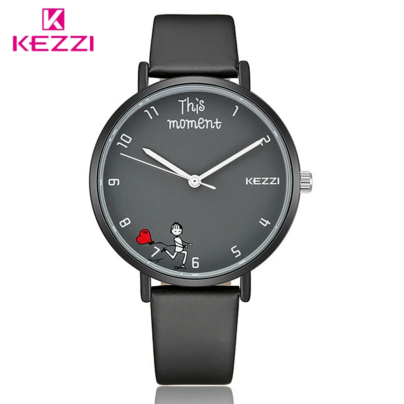 

KEZZI Lover Wristwatches Women Fashion Leather Quartz Watch Couple Creative Dial Watches Men Business Unisex Clock 2018