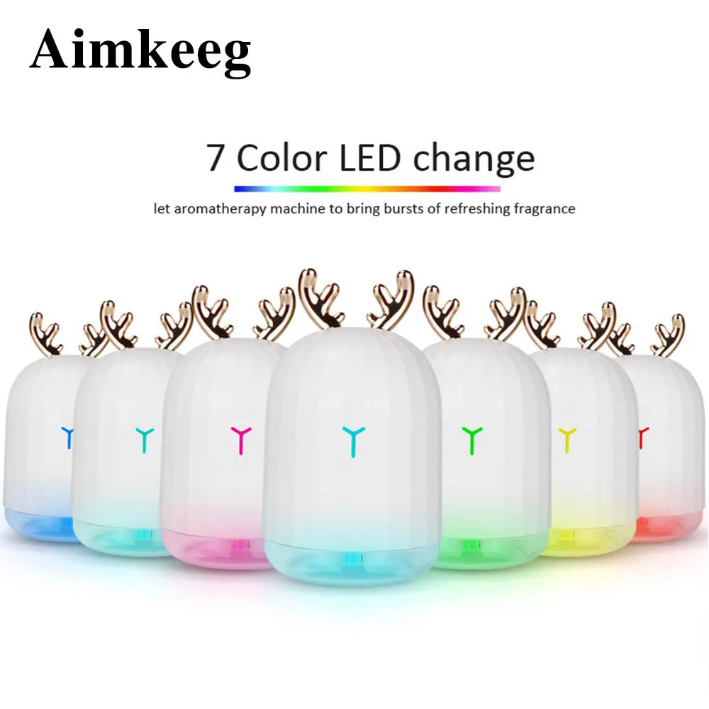

220ML USB Ultrasonic Air Humidifier 7 Color Change LED Night light Aroma Essential Oil Diffuser for Home Car Aromatherapy