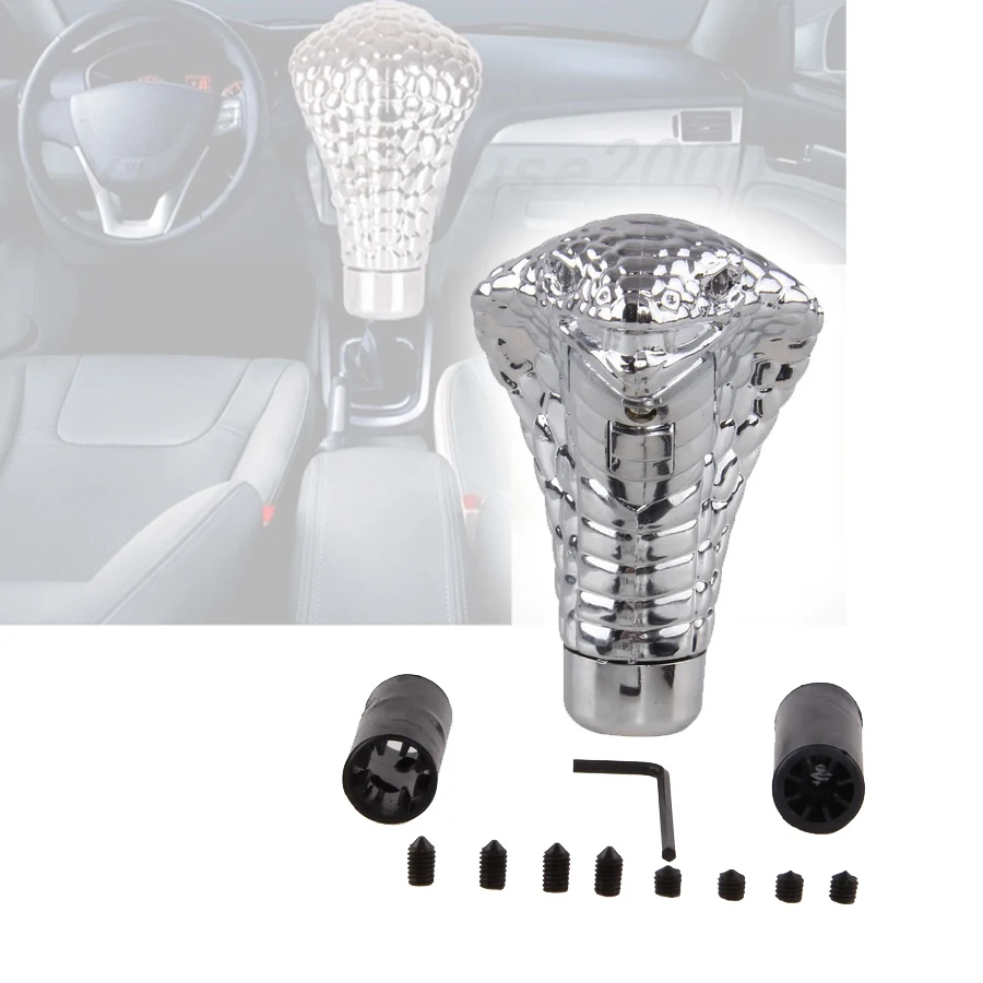 POSSBAY Universal Cool Animal Snake Gear Shift Knob lever Chrome Snake