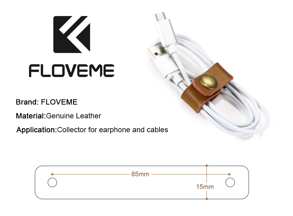 FLOVEME 5 упаковка настоящий кожаный кабель намотки провода Органайзер провод для наушников протектор для iPhone samsung Xiaomi кабельная пряжка