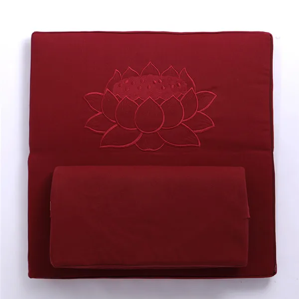 Deluxe Zafu и Забутон комплект из 2 частей-Йога/подушки для медитации квадратный 60/70/80 см японский Zafu напольный коврик с медитация в позе лотоса - Цвет: Red Color