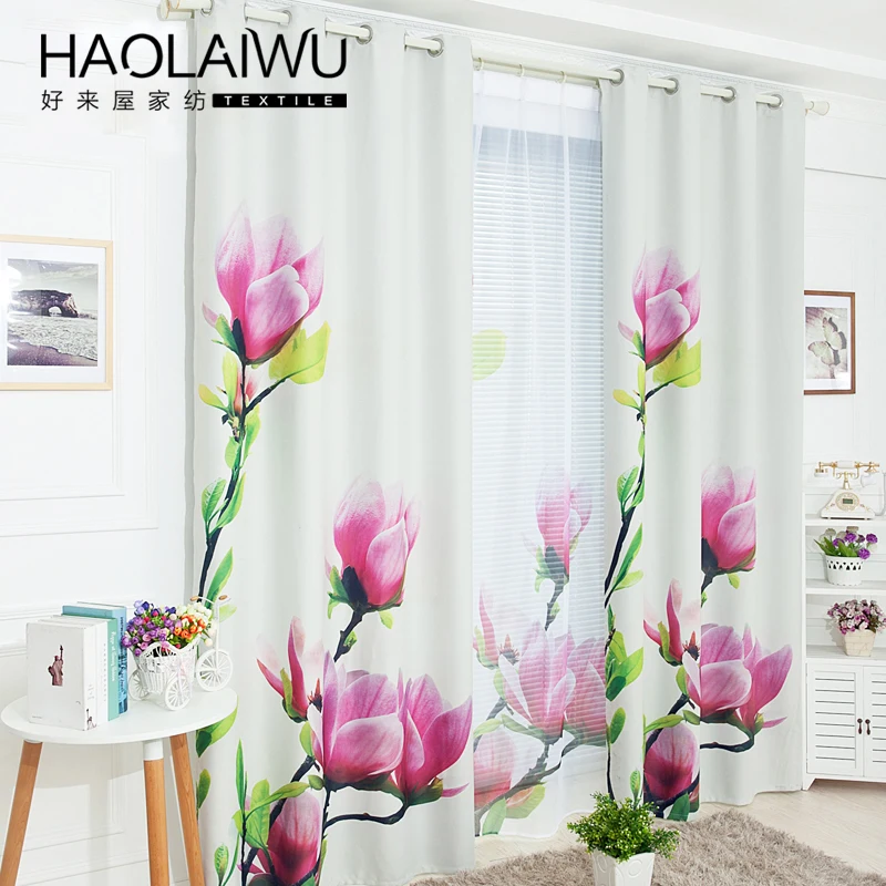 

Free shipping modern style 3D digital print Blackout curtain for living room window custom made
