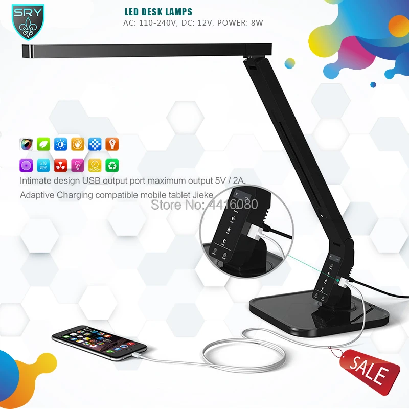  Multi-function timing desk lamp 15w And 4 Kind of Lighting lamp table led with USB Charging Port To - 1000006391016