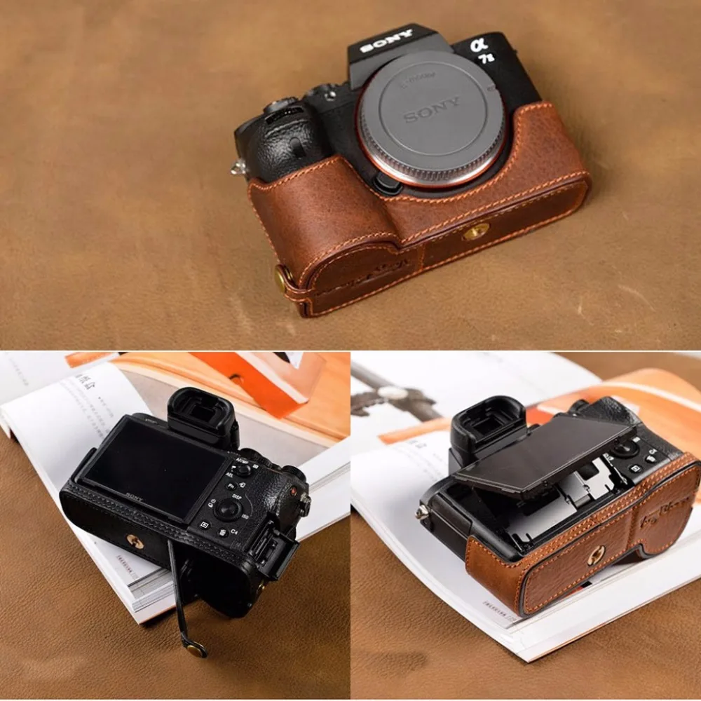 [VR] Handmade Genuine Leather Camera Case Bag Half Body Cover For Sony A7R2 A7M2 A7 II A7 Mark II