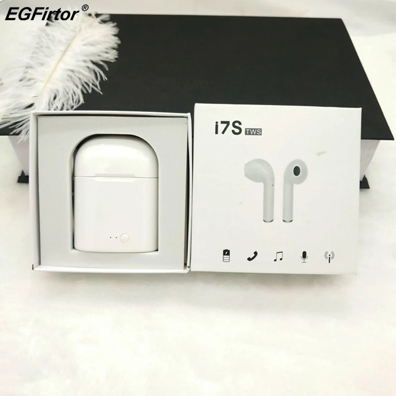 

i7S Portable Bluetooth Earphone Mini Headset Music Earbuds Stereo Bluetooth Headset With Charging Box Headphone Microphone