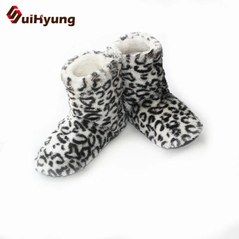 Suihyung/Новинка; женские домашние тапочки; модная леопардовая хлопковая обувь; удобная мягкая теплая плюшевая домашняя обувь; женская зимняя обувь