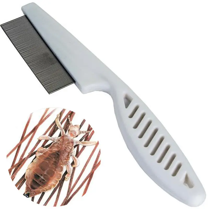 

Cat Dog Metal Nit Head Hair Lice Comb Fine Toothed Flea Flee Handle For Pet