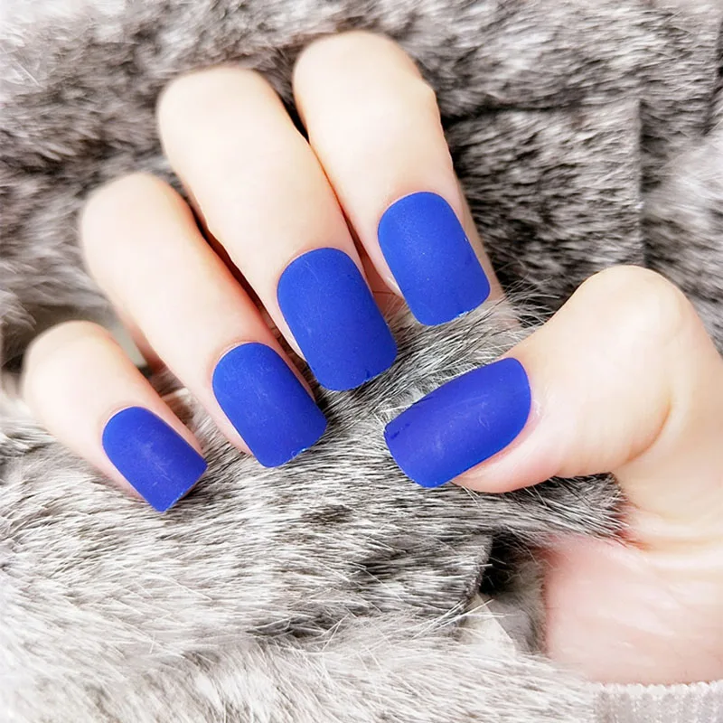 

Dropshipping 24Pcs/Set Matte Fake Nails Square Tips Top Finish Short Finger Nail Art Tips Decor SMJ