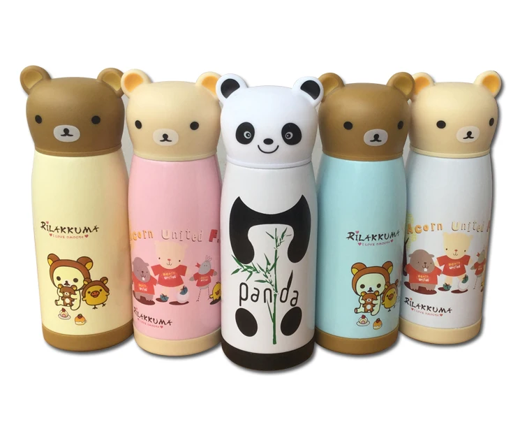 350 ml  Cute thermos cup Vacuum stainless thermo mug thermocup Panda shaped thermal water bottle