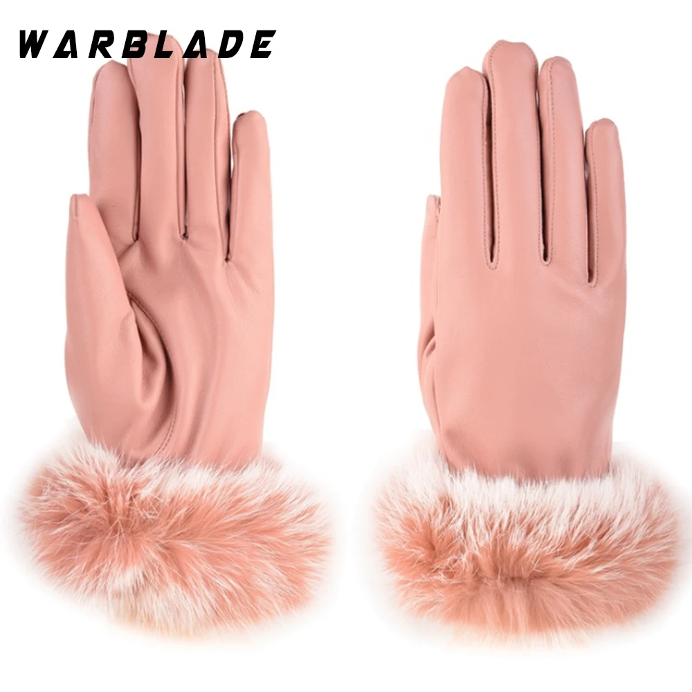 Модные зимние женские уличные повседневные перчатки WarBLade кожаные плюшевые