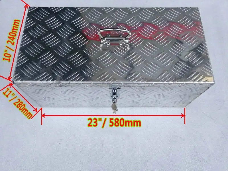 

23"x11"x10" ALUMINUM PICKUP TRUCK TRUNK BED CAMPER TOOL BOX STORAGE T-Lock with Key Underbody Pick-up 580mmx280mmx240mm 23*11*10