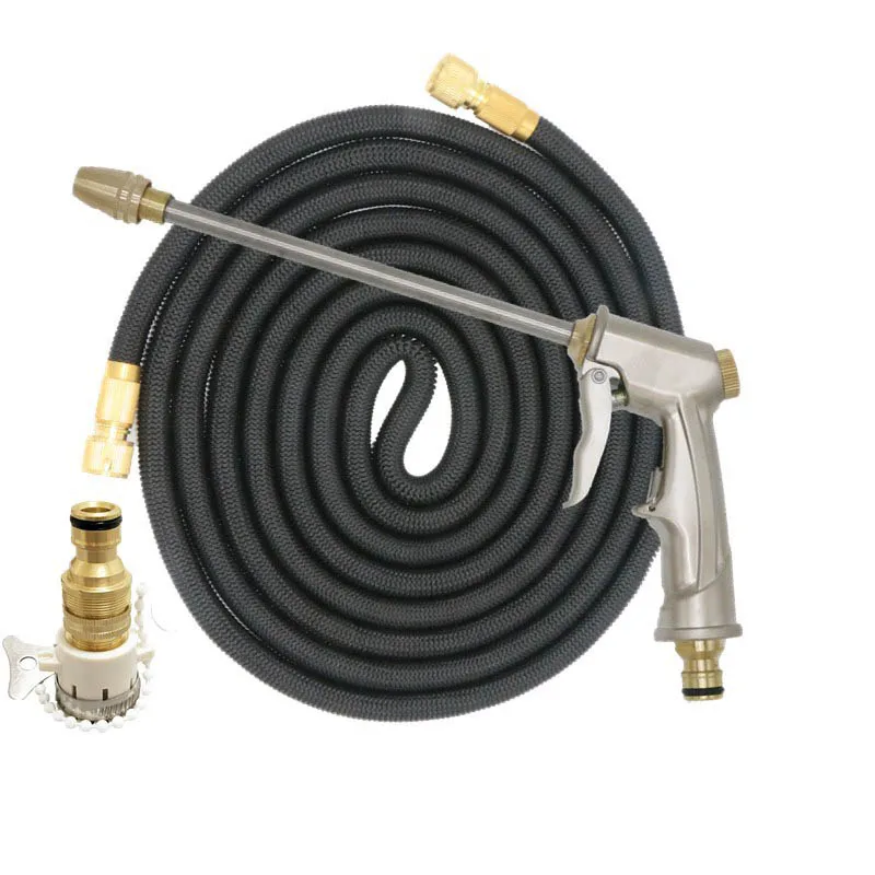 

High quality 25FT-75FT Expandable Garden Hose Magic telescopic Hose High Pressure Car Metal Nozzle Hose Set for Garden Watering