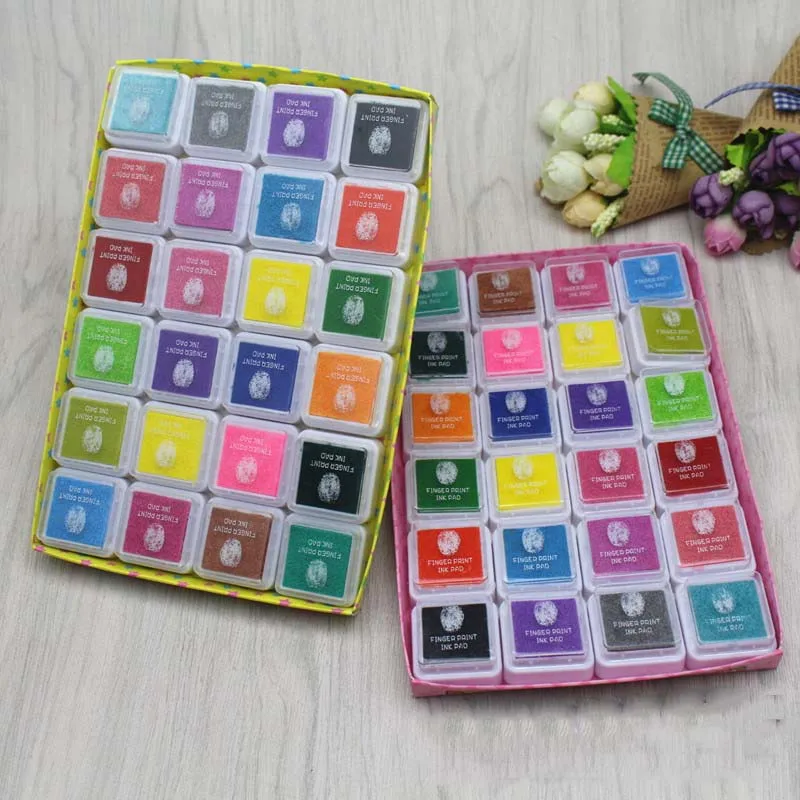 24 цвета милые чернильницы мультфильм штамп ремесло на масляной основе DIY штемпельные подушечки для резиновых штампов скарпбукинг Декор отпечаток пальца детские игрушки