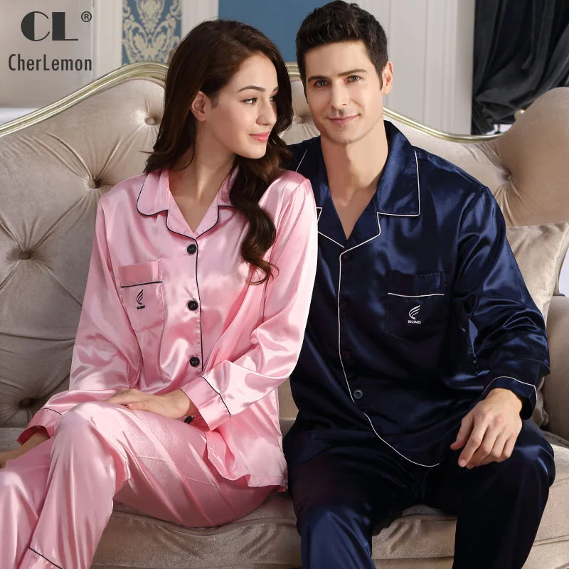 Cherlemon Women Spring Silk Satin Luxury Pajama Sets Ladies Stunning ...