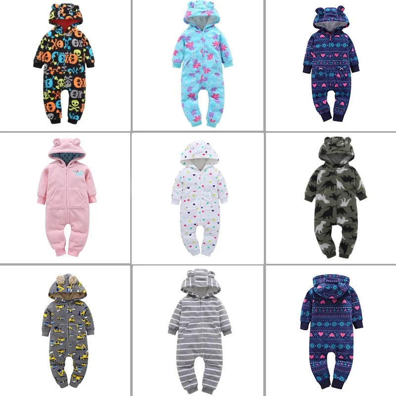 Autumn Thick Fleece Baby Rompers Cotton Baby Boy Clothes Warm Long