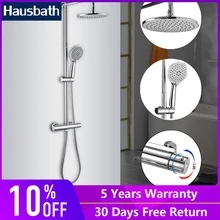 

Bathroom Shower Set Thermostatic Faucet Waterfall Multifuntcion Modern Hand Shower Slide Bar Wall Mounted Mixer Tap