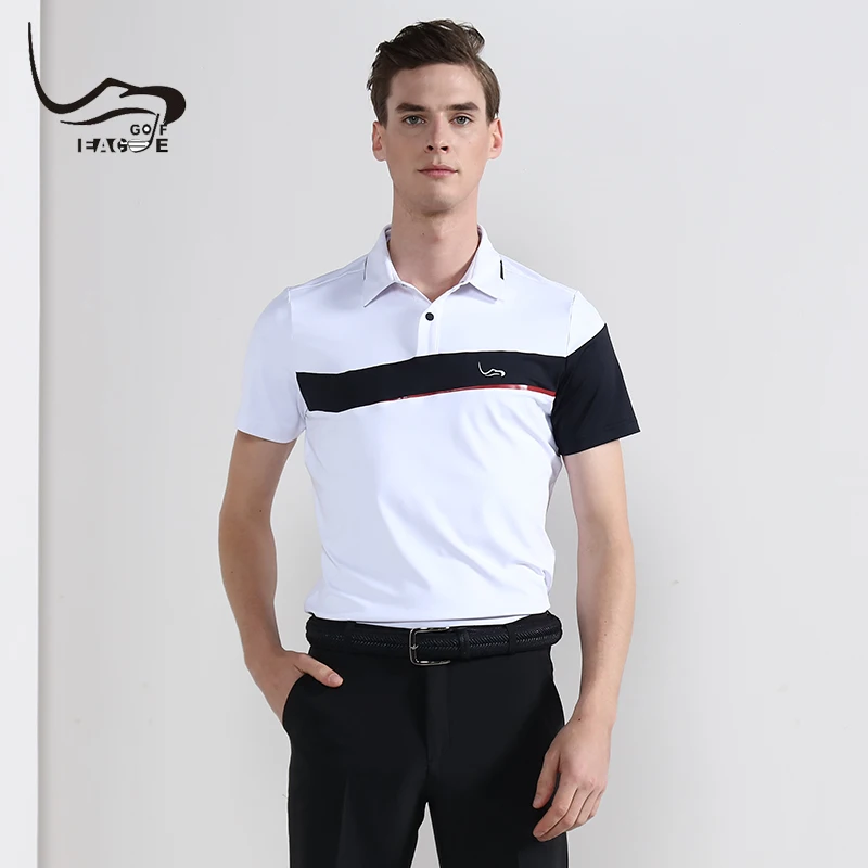 

EAGEGOF Summer Men Golf Shirt Short sleeve Quick Dry golf wear Fashion Male Sweatshirt VS DESCENTE golf clothing