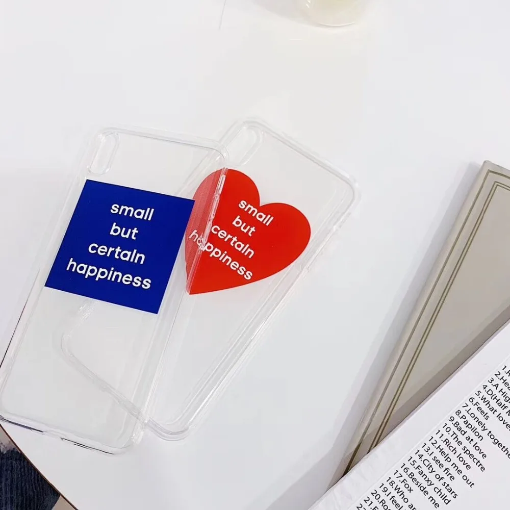 Transparent ins Simple love Couple soft shell For iPhone 7 7Plus 6 6S 6Plus 8 8Plus X XR XS Max Thin and light TPU Anti-fall Phone case07