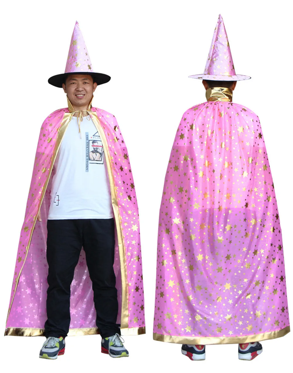 Взрослый костюм на Хэллоуин плащ/шляпа полный костюм ведьмы волшебника смерти плащ звезда печати многоцветный карнавал Пурим Стильный плащ костюмы