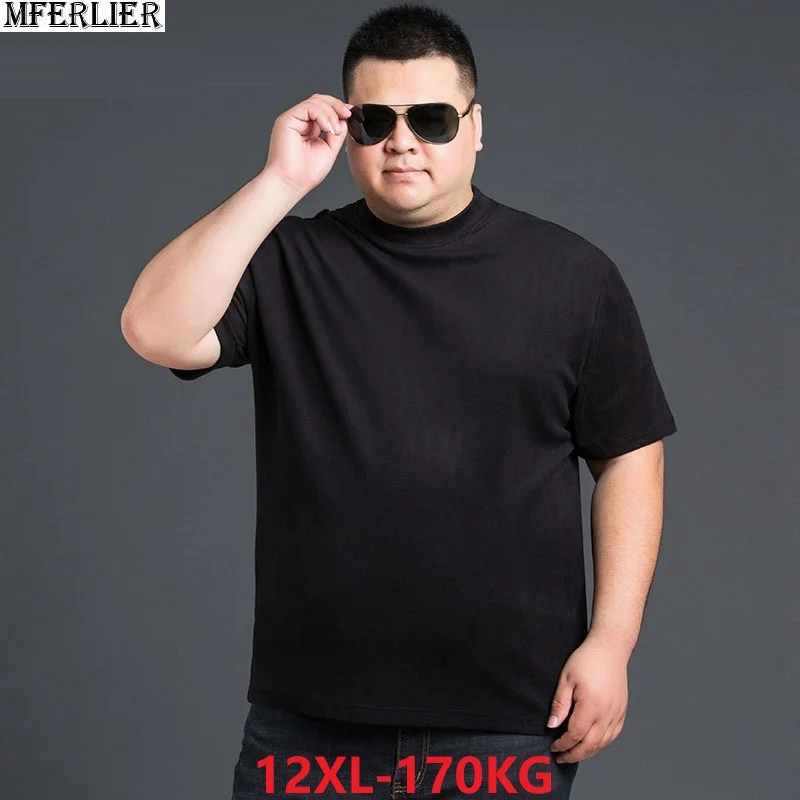 plus size big 8XL 10XL 12XL men t shirt short sleeve summer loose tees ...