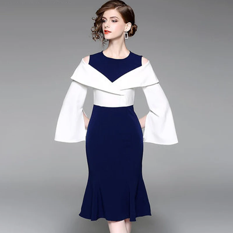 

Multiflora Elegant Casual Wear ready To Work Party Bodycon Mermaid dress off shoulder
