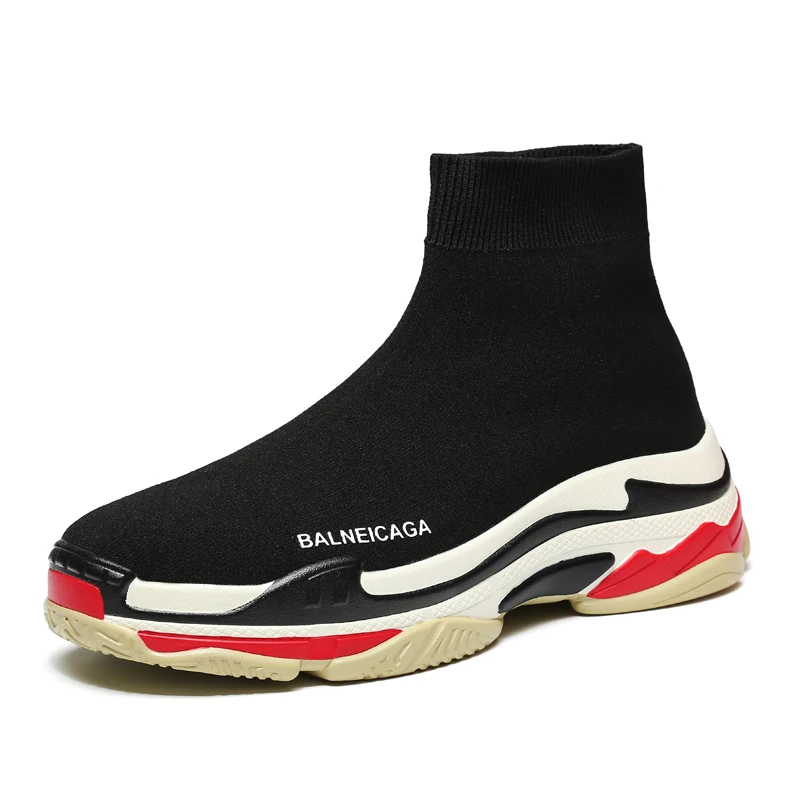 

VIXLEO Fly Weaving Men Casual Shoes Colorful Slip On High Top Sock Shoes Lightweight Unisex Sneakers Sapato Masculino Size 35-45