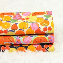 Половина ярда саржа утолщаются хлопок ткань фруктовый принт ткань, ручная работа DIY Лоскутная сумка ткань D30