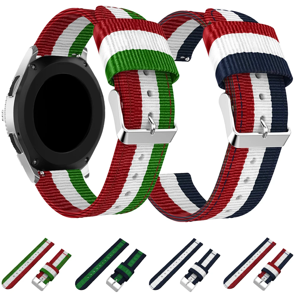 

22mm Woven Nylon Stripe Sport Strap band For Xiaomi Huami Amazfit Stratos Pace 2 2S Watch band Replacement Wristband Bracelet