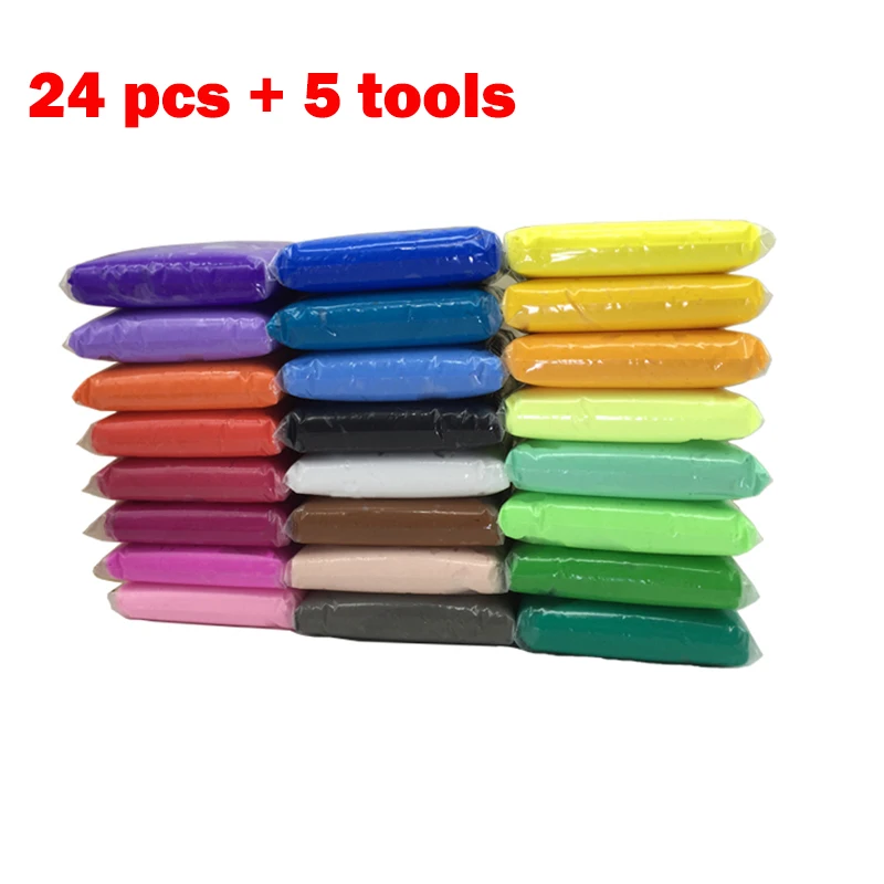 Laliva 6 Bag/Set Colored Light Clay Polymer Plasticine Modelling Clay Air Dry Playdough Light DIY Soft Creative Handgum Toys for Kids Color: Skin Color