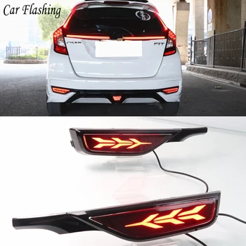 

2PCS Rear Brake Light 12V Car LED Rear Fog Lamp Rear Bumper Light Flowing Turn Signal Reflector For Honda Fit Jazz 2018 2019