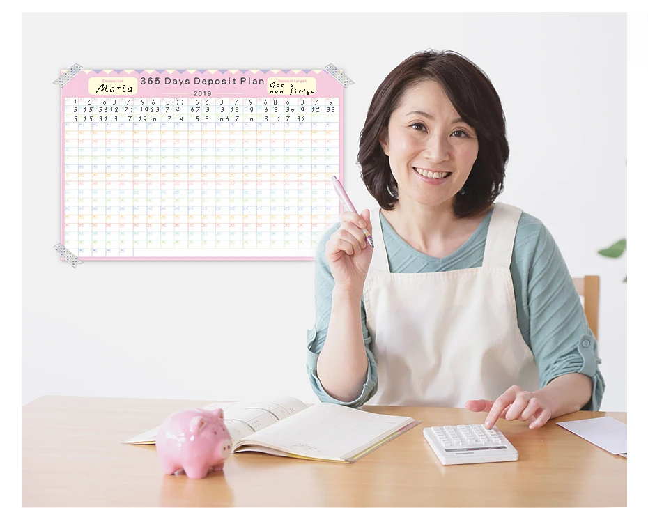365 Days Calendar Planner Creative Periodic Deposit Planning Paper Year Deposit Plan Annual schedule Student Office Supplies 930_12