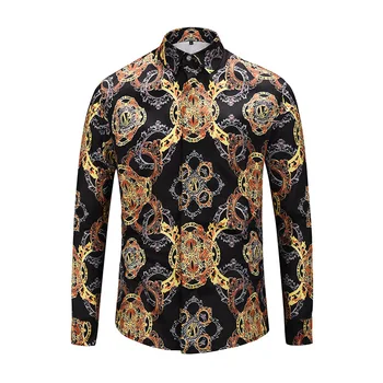 

XIMIWUA 2019 New Shirt Men Long Sleeve Men's Fashion Shirts Covered Button Turn-down Collar Casual Shirts High Quality
