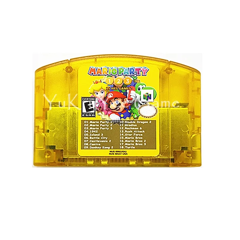 

Super 18 in 1 Video Game Cartridge Card for 64 Bit Console System English Language US NTSC Version