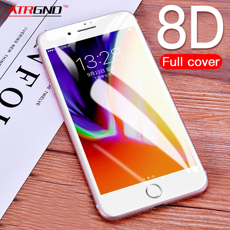 

New 8D Curved Sof Edge Full Cover Tempered Glass For iPhone Xr Xs Max Screen Protector For iPhone 7 6 6s 8 Plus Protection Film