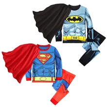 От 2 до 8 лет, Детские пижамные комплекты с суперменом и Бэтменом для мальчиков детская пижама с Бэтменом, пижама для маленьких мальчиков