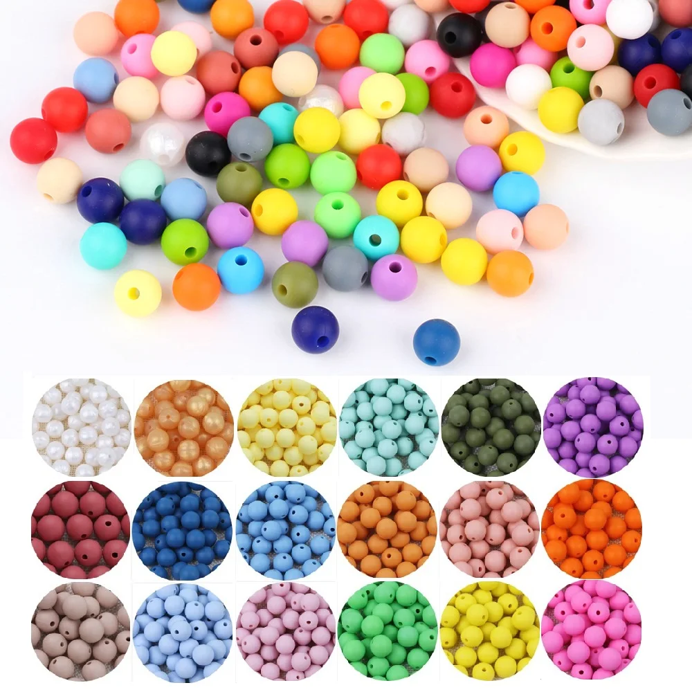 

TYRY.HU 1000pcs/Lot 9mm Silicone Teething Beads Baby Chewable Pacifier Clips Beads Food Grade BPA FREE Perle Silicone Dentition